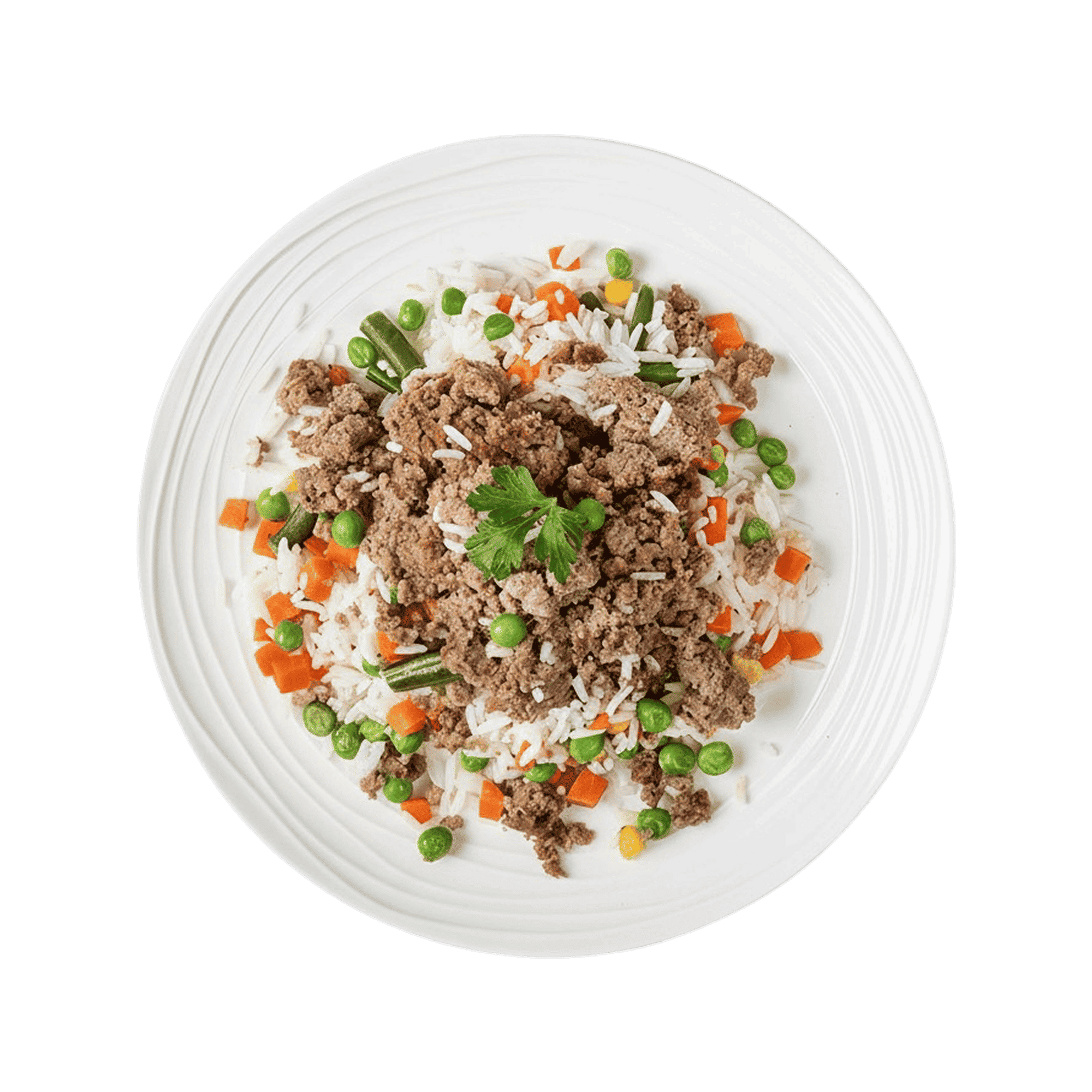 Beef, Mixed Veg & Rice